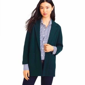 SOLD !!  J. Crew Sophie Open Front Sweater Blazer, Dark Green
